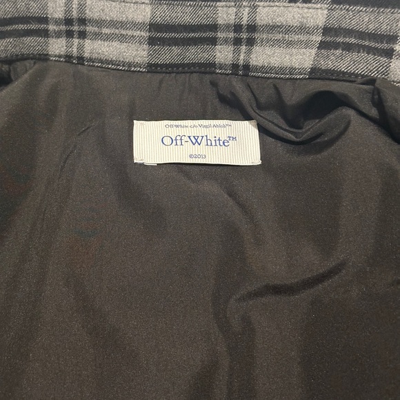 Off-white checked flannel shirt jacket size s - Picture 5 of 11